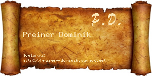 Preiner Dominik névjegykártya